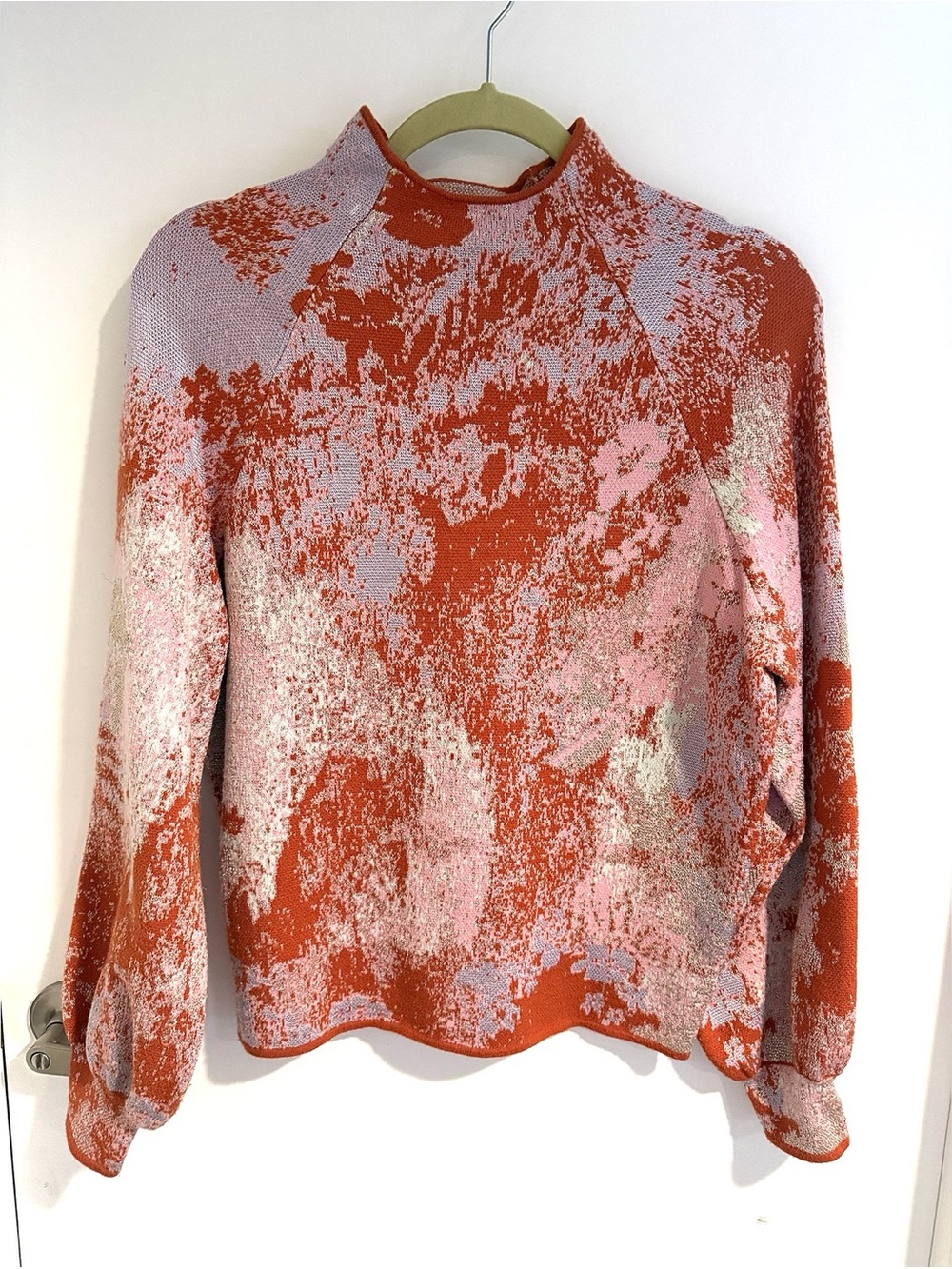 Anthropologie Textured Cowl Sweater in Rust, Pink, Lavender